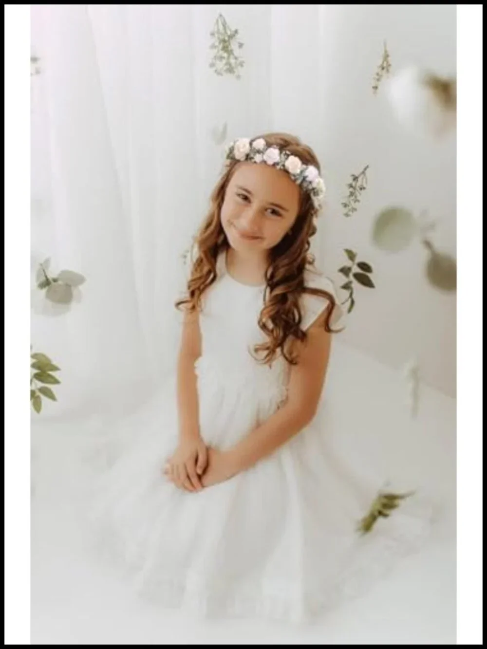 Handmade Flower Crown Headpiece with Preserved Baby's Breath, Adjustable Satin